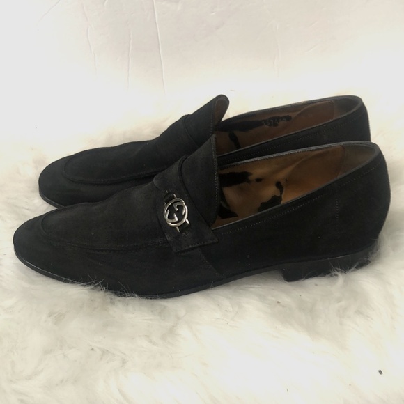Gucci Black Suede Men's Loafer Dress Made In Italy Size 9.5 - Picture 1 of 7